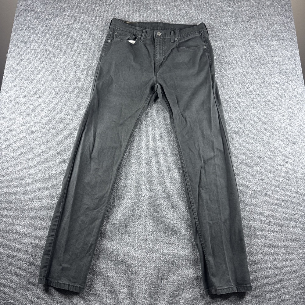 Levi's 502 Jeans Men 32x32 Black Cotton Denim Tapered Leg Faded Stretch Workwear
